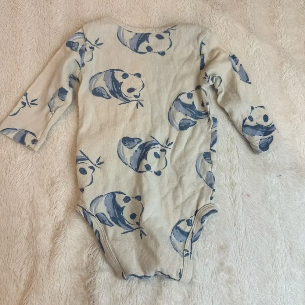 Carter's Blue Panda Print Bodysuit Onesie Baby Boy 6 Months Girl Gender Neutral